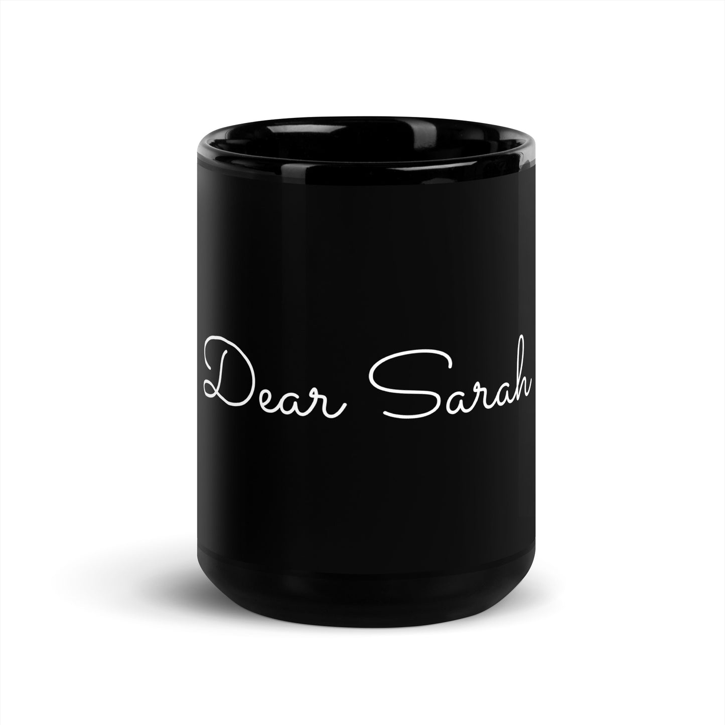 “Dear Sarah” Black Glossy Mug