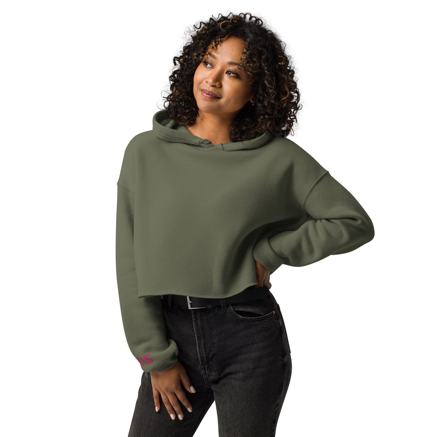DS Embroidered Crop Hoodie