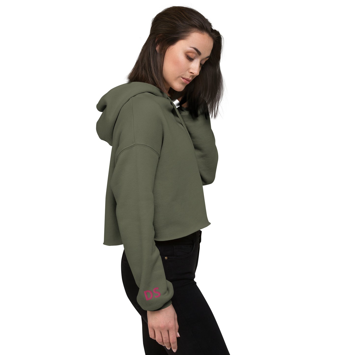DS Embroidered Crop Hoodie